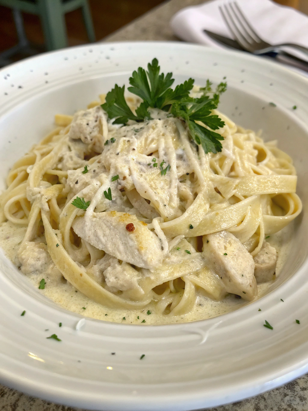 chicken Alfredo pasta