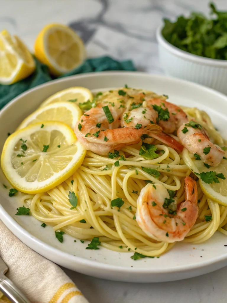 lemon garlic shrimp pasta