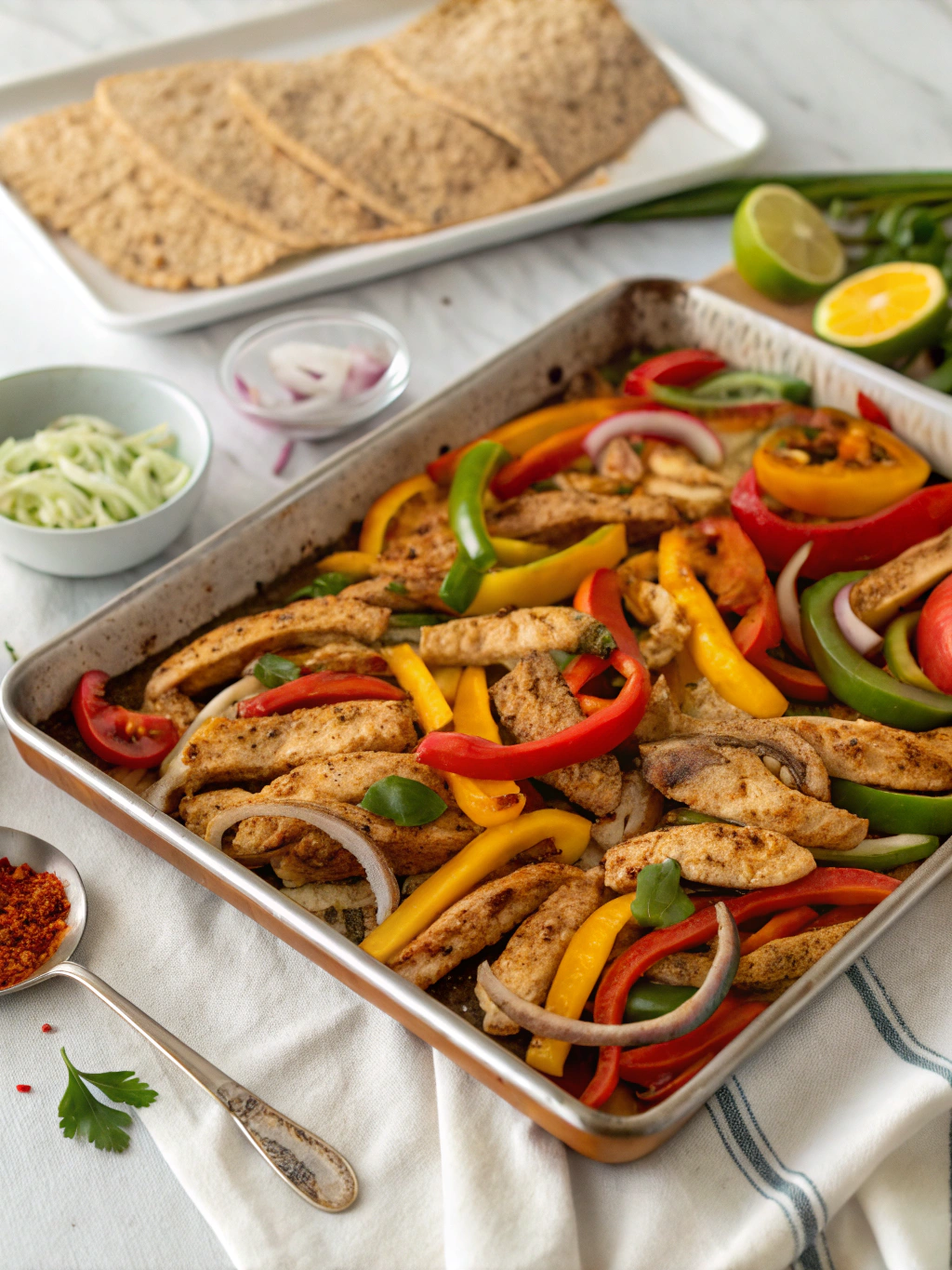 sheet pan chicken fajitas